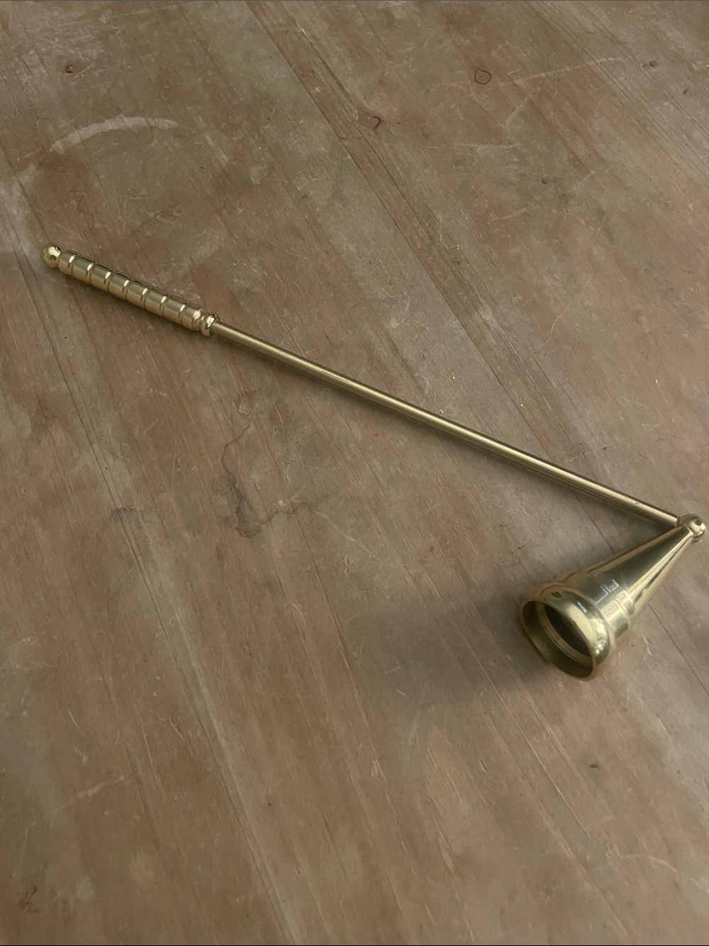 Brass Candle Snuffer with Long Handle - Gold Finish